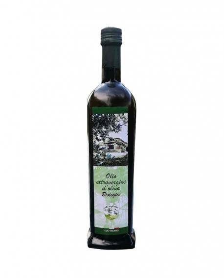 Olio extra vergine di oliva Biologico Italiano – Bottiglia da 750 ml – pacco da 12 bottiglie - Colle degli Olivi