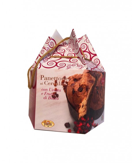 Panettone Artigianale ai cereali Frutti di Bosco e Uvetta - 750g (in scatola) - Pasticceria 7 Porte Nursine - Dolciaria Severini