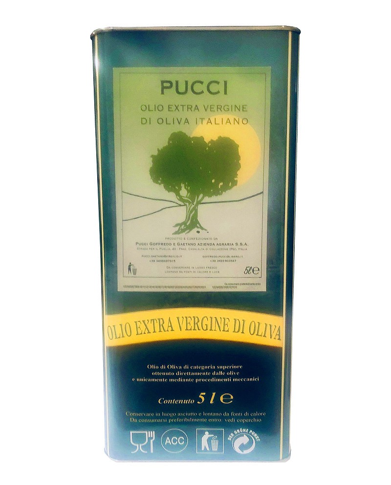 Olio extra vergine di oliva dell'Umbria – Lattina da 5 Litri 