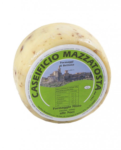 Formaggio Misto alle noci - ovino-vaccino 1,4-1,6 Kg - stagionatura 20 giorni - Caseificio Mazzatosta