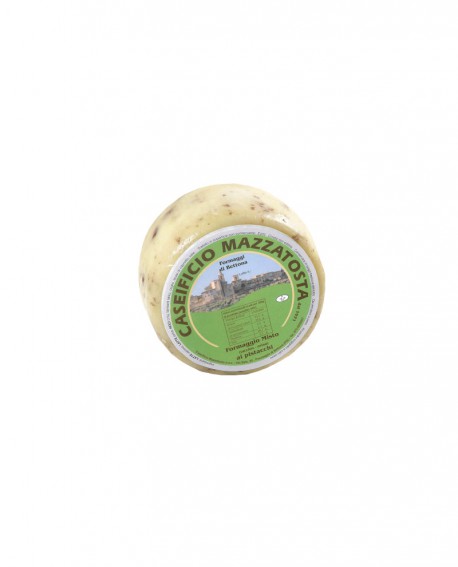 Formaggio Misto al pistacchio - ovino-vaccino 320-360g - stagionatura 20 giorni - Caseificio Mazzatosta