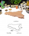 Tagliere in legno a forma di regione Sicilia - dimensione 44.5 x 31 - Elga Design